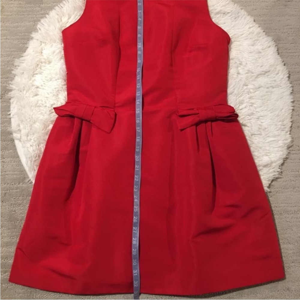 Taylor Sleeveless Women’s Red Dress with Sweet Bow Detail - Picture 7 of 10